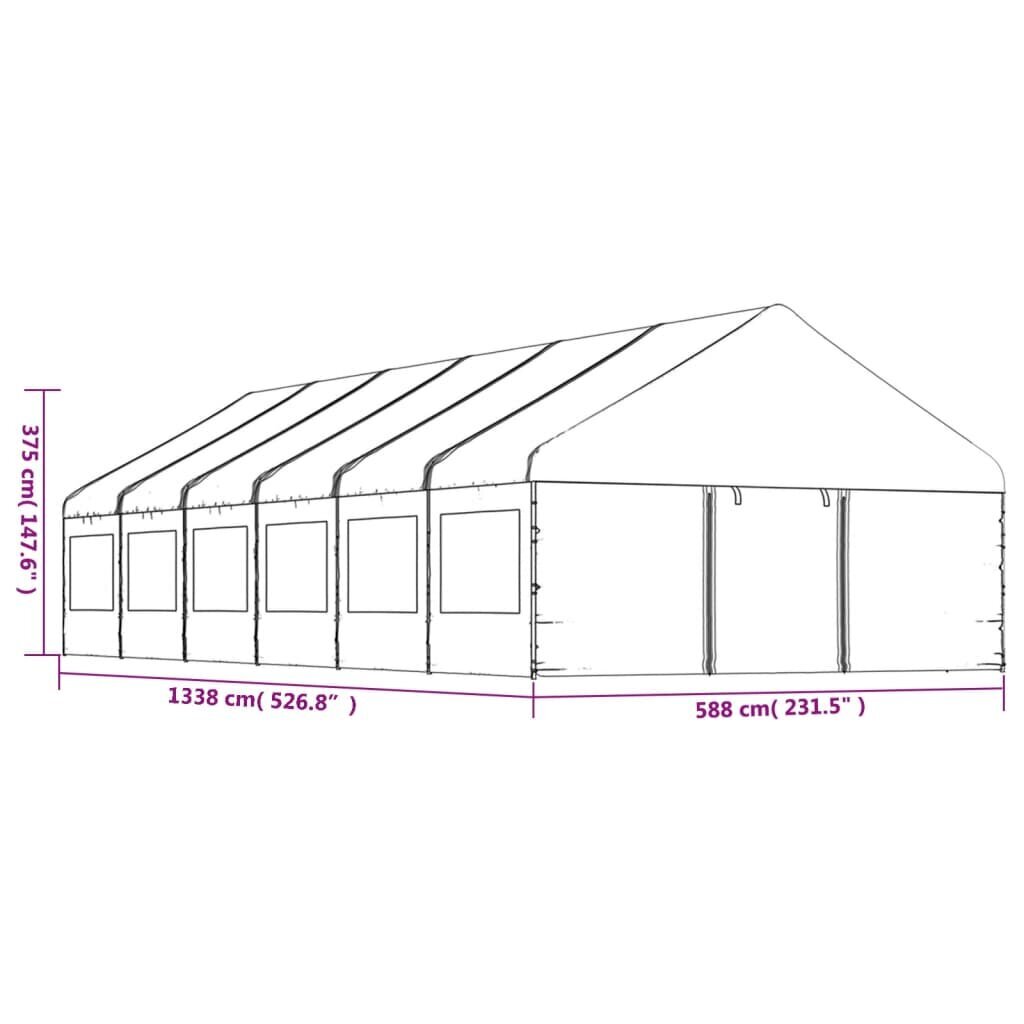 Pavėsinė vidaXL, 13,38x5,88x3,75 m, balta kaina ir informacija | Pavėsinės | pigu.lt