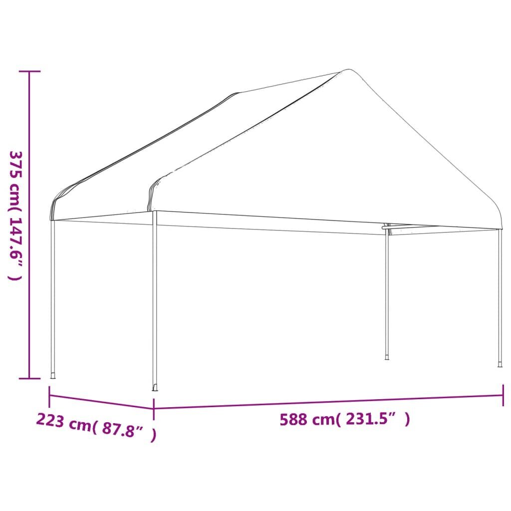 Pavėsinė vidaXL, 17,84x5,88x3,75 m, balta kaina ir informacija | Pavėsinės | pigu.lt