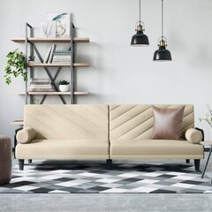 Sofa-lova su porankiais vidaXL, smėlio kaina ir informacija | Sofos | pigu.lt
