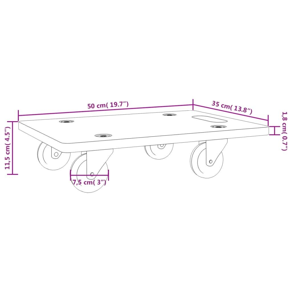 Platforminiai vežimėliai vidaXL 50x35x11,5cm 2vnt цена и информация | Auto reikmenys | pigu.lt