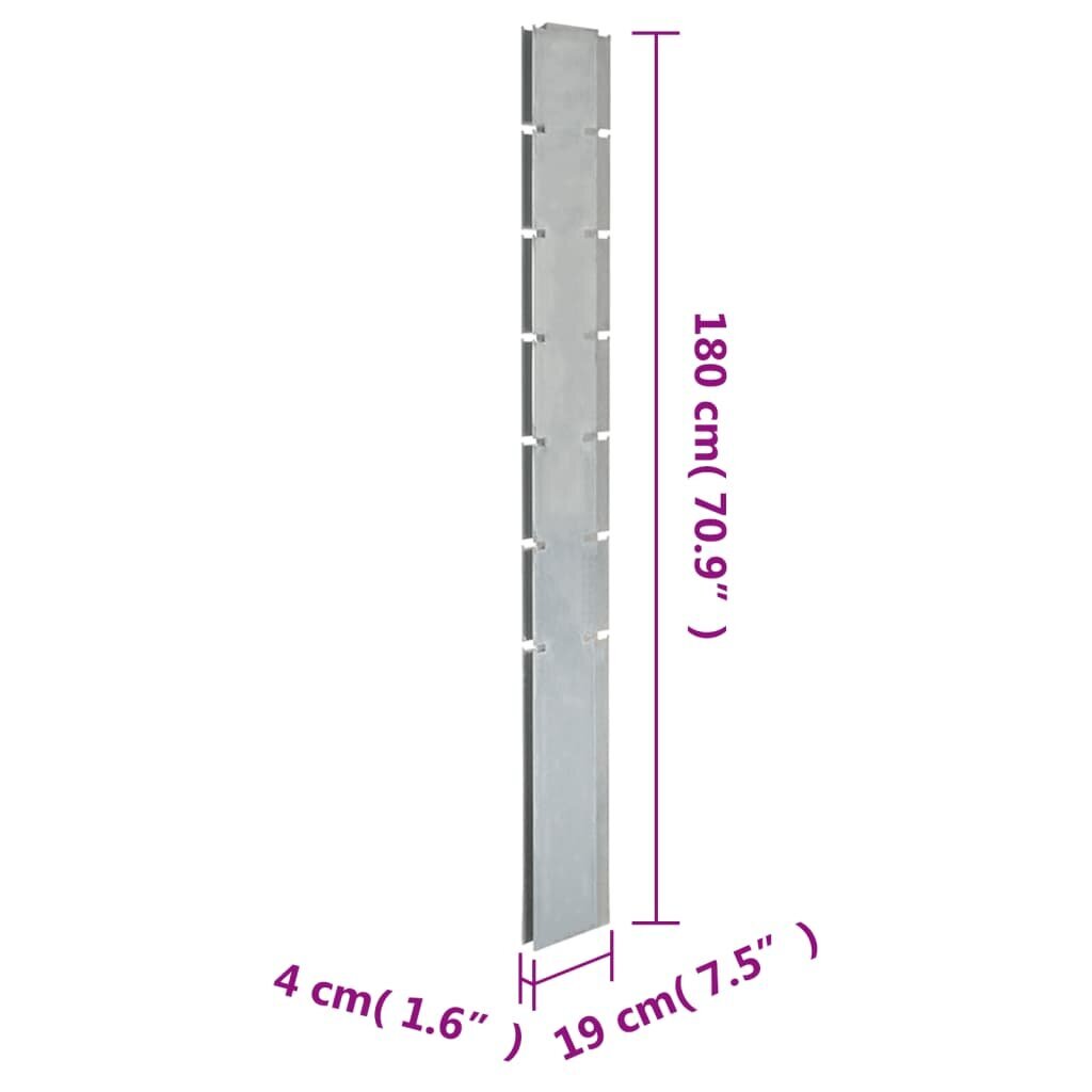 Sodo tvoros stulpai vidaXL, 19x4x180 cm kaina ir informacija | Tvoros ir jų priedai | pigu.lt