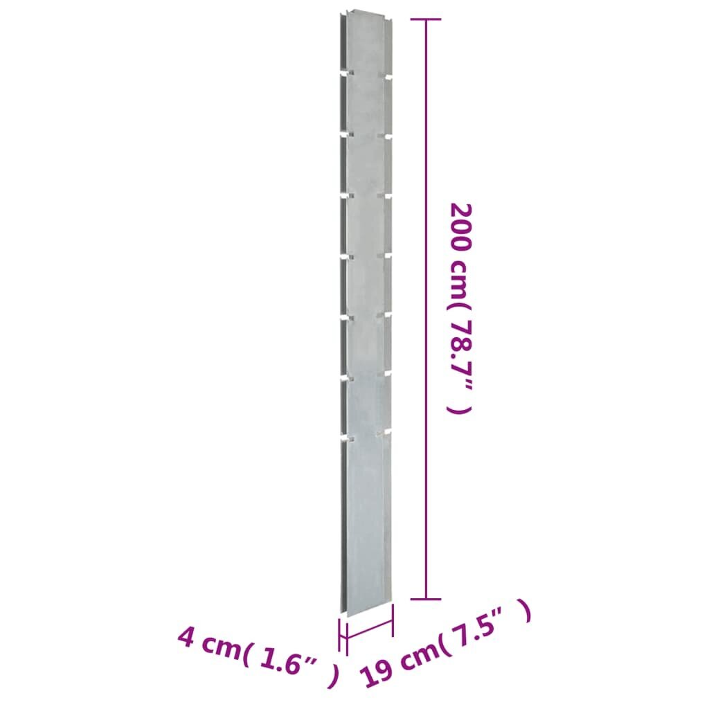 Sodo tvoros stulpai vidaXL 19x4x200 cm kaina ir informacija | Tvoros ir jų priedai | pigu.lt