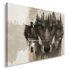Репродукция Волк на лесном фоне цена и информация | Репродукции, картины | pigu.lt