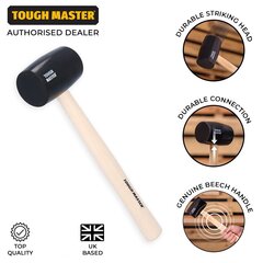 Резиновый молоток с деревянной ручкой UK BRAND цена и информация | TOUGH MASTER Сантехника, ремонт, вентиляция | pigu.lt