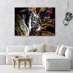 Reprodukcija Tigras spalvingame fone kaina ir informacija | Reprodukcijos, paveikslai | pigu.lt