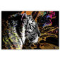 Reprodukcija Tigras spalvingame fone kaina ir informacija | Reprodukcijos, paveikslai | pigu.lt