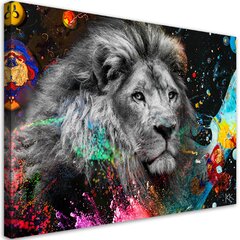 Paveikslas Liūtas spalvingame fone kaina ir informacija | Reprodukcijos, paveikslai | pigu.lt