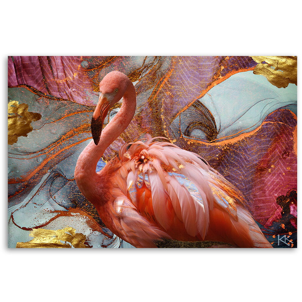 Reprodukcija Pink flamingo abstrakcija kaina ir informacija | Reprodukcijos, paveikslai | pigu.lt