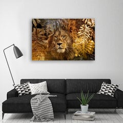 Reprodukcija Liūtas ir auksiniai lapai kaina ir informacija | Reprodukcijos, paveikslai | pigu.lt