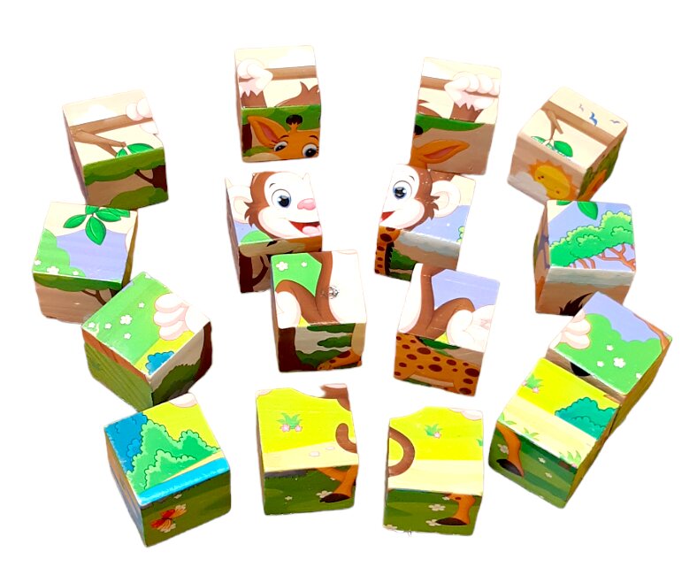 Stalo žaidimas medinės kaladėlės - Gyvūnai цена и информация | Lavinamieji žaislai | pigu.lt