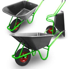 Тачка для садово-строительных работ 250 кг., с черным сплошным колесом, серая цена и информация | Тележки | pigu.lt