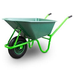Тачка для садовых/строительных работ 250 кг, зеленая цена и информация | Тележки | pigu.lt