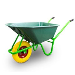садовая/строительная тачка pu 100l 250кг pvc чаша желтое колесо цена и информация | Тележки | pigu.lt