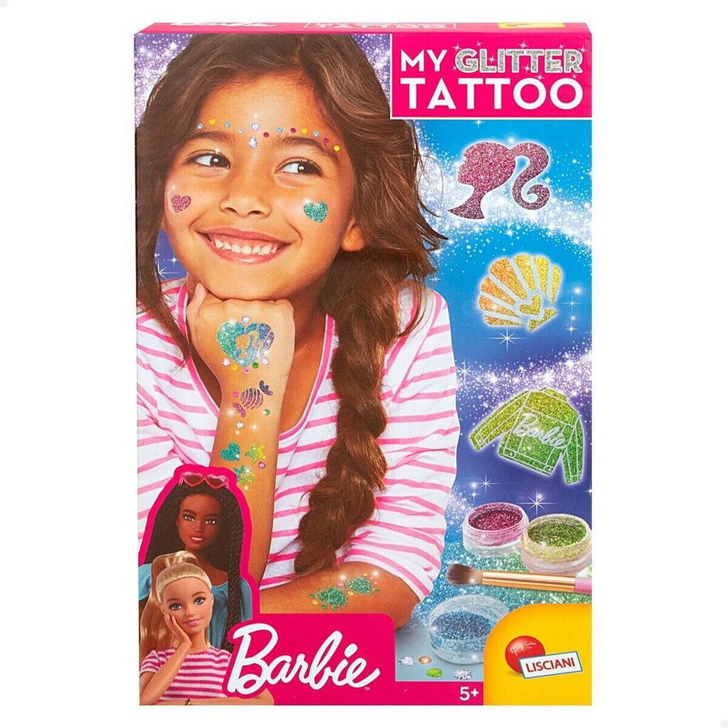 Laikinosios Tatuiruotės Barbie My Glitter, 20 dalių цена и информация | Makiažo šepetėliai, kempinėlės | pigu.lt