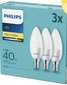 Led lemputė Philips E14 470lm 2700K, 3 vnt. kaina ir informacija | Elektros lemputės | pigu.lt