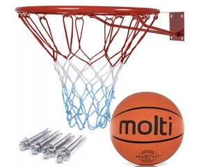 Баскетбольное кольцо с сеткой и мячом Kimet, 45см цена и информация | Другие баскетбольные товары | pigu.lt