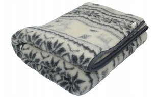 одеяло шерстяное 200х220 серое в клетку 100% мериносовая шерсть цена и информация | Одеяла | pigu.lt
