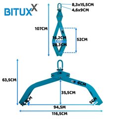 Medienos griebtuvas /žnyplės 850mm 1500kg Bituxx цена и информация | Механические инструменты | pigu.lt