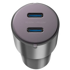 ENERGEA ład. sam. 2xUSB-C PD-PPS 66W stalowy|gunmetal Alu Drive D60 цена и информация | Зарядные устройства для телефонов | pigu.lt