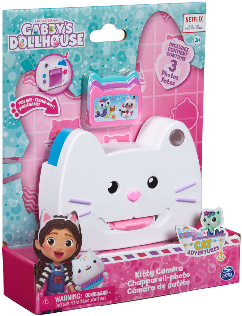Žaislinė kamera Spin Master Gabby's Dollhouse Kitty, balta kaina ir informacija | Žaislai mergaitėms | pigu.lt