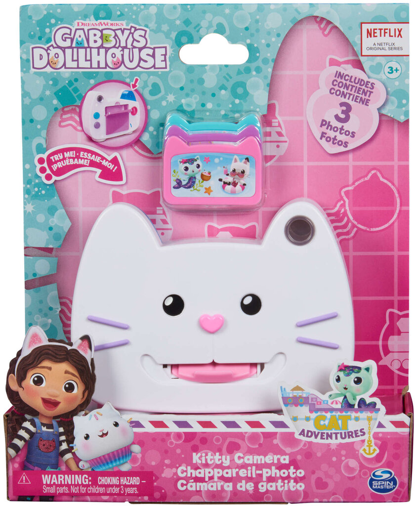 Žaislinė kamera Spin Master Gabby's Dollhouse Kitty, balta kaina ir informacija | Žaislai mergaitėms | pigu.lt