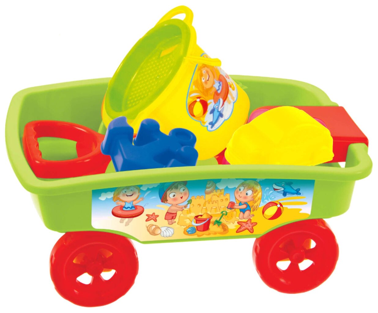 Vandens ir smėlio žaislų vežimėlis Mochtoys kaina ir informacija | Vandens, smėlio ir paplūdimio žaislai | pigu.lt