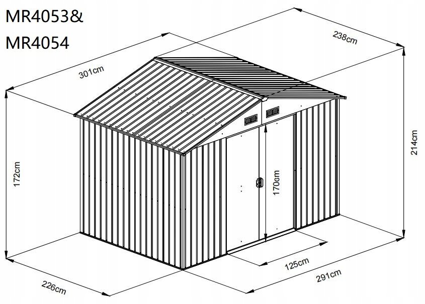 Sodo namelis 238 x 301 cm kaina ir informacija | Sodo nameliai, malkinės, pastogės | pigu.lt