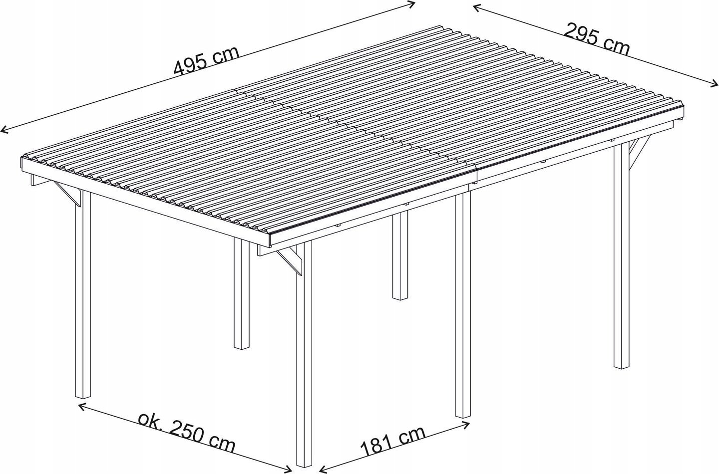 Pastogė RSC bis Wood 495 x 295 x 229cm цена и информация | Sodo nameliai, malkinės, pastogės | pigu.lt