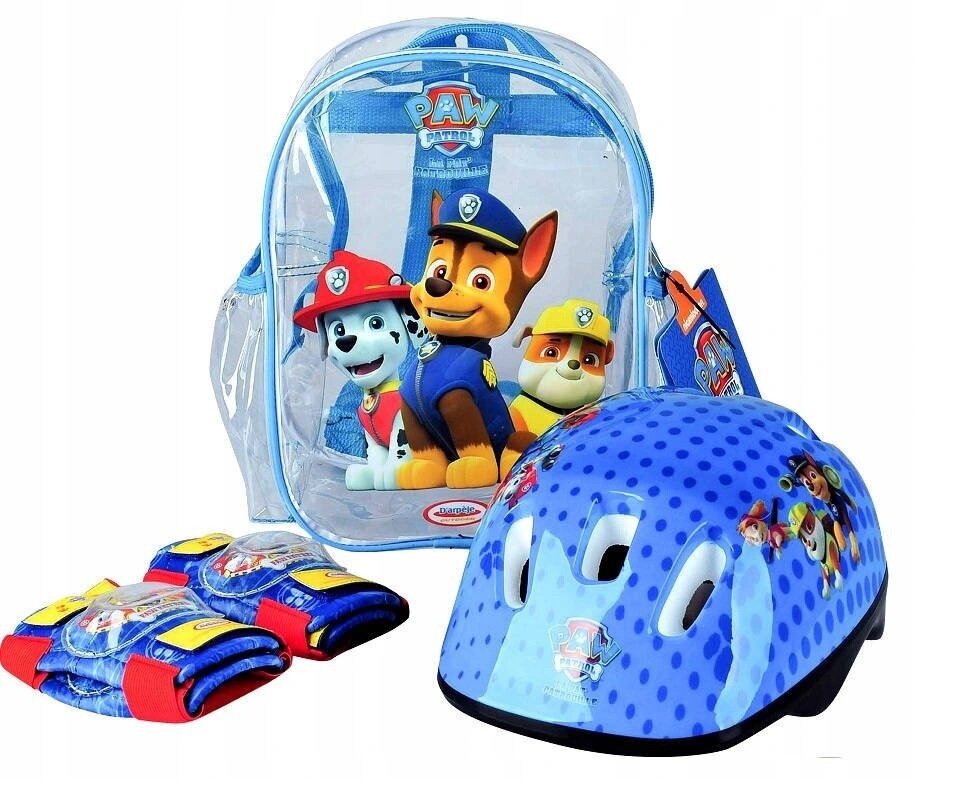 Šalmo ir apsaugų rinkinys Paw Patrol, 50-54cm, mėlynas kaina ir informacija | Apsaugos | pigu.lt