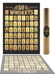 Nutrinamas plakatas 50 Best Whiskies in the World, 1 vnt. kaina ir informacija | Kitos originalios dovanos | pigu.lt
