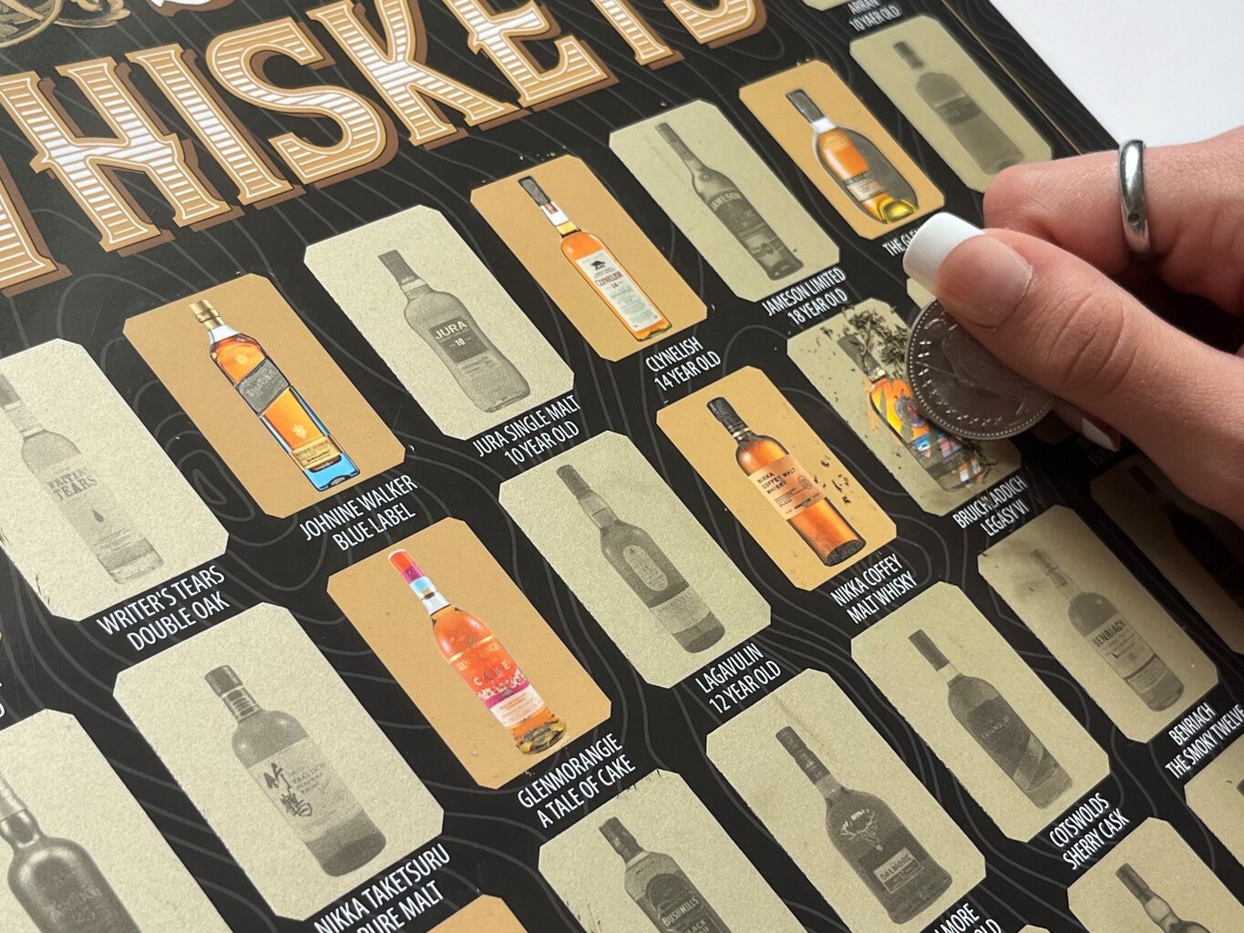 Nutrinamas plakatas 50 Best Whiskies in the World, 1 vnt. kaina ir informacija | Kitos originalios dovanos | pigu.lt