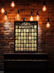 Nutrinamas plakatas 50 Best Whiskies in the World, 1 vnt. kaina ir informacija | Kitos originalios dovanos | pigu.lt