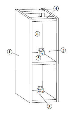 Vonios spintelė Comad Xilo Oak 81-01-A, ruda kaina ir informacija | Vonios spintelės | pigu.lt