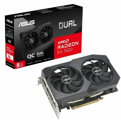 Asus Dual Radeon RX 7600 V2 OC Edition DUAL-RX7600-O8G-V2 kaina ir informacija | Vaizdo plokštės (GPU) | pigu.lt