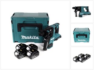 Аккумуляторный перфоратор Makita DHR 280 G4J, 2 x 18 V, 36 V SDS-PLUS, Makpac, с аккумулятором и без зарядного устройства цена и информация | Перфораторы | pigu.lt