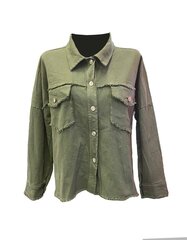 Джинсовая куртка MORA&CO, зеленая цена и информация | Женские куртки | pigu.lt