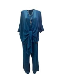 Брючный костюм-тройка fashion 106, бирюзовый цена и информация | Женские костюмы | pigu.lt