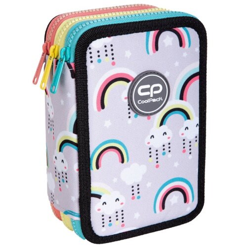 Forminis trijų skyrių penalas su priedais CoolPack Jumper 3 Rainbow Time kaina ir informacija | Penalai | pigu.lt