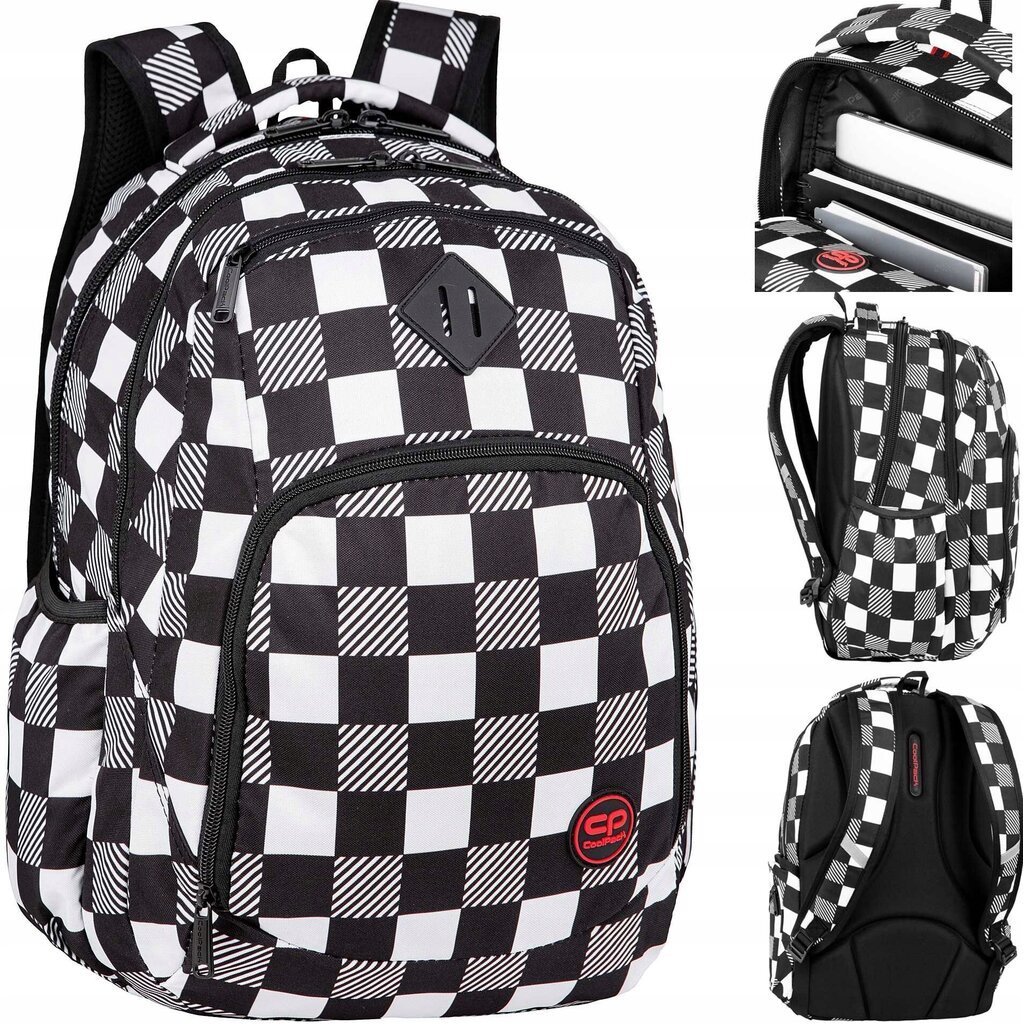 Mokyklinė kuprinė CoolPack Chess F024730, juoda/balta цена и информация | Kuprinės mokyklai, sportiniai maišeliai | pigu.lt