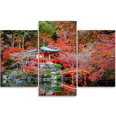 Trijų dalių reprodukcija Japoniškas sodas kaina ir informacija | Reprodukcijos, paveikslai | pigu.lt
