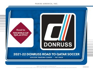 Футбольные карточки Panini Donruss Soccer 2021/2022 Road to Qatar Fat Pack, 25 шт. цена и информация | Коллекционные карточки | pigu.lt