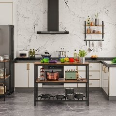 Virtuvės lentyna Vasagle, juoda/ruda kaina ir informacija | Virtuvinės spintelės | pigu.lt