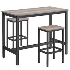 Baro stalo komplektas Vasagle, juodas/smėlio spalvos kaina ir informacija | Virtuvės ir valgomojo stalai, staliukai | pigu.lt