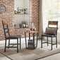 2-ių dalių virtuvės kėdžių komplektas Songmics, juodas/rudas kaina ir informacija | Virtuvės ir valgomojo kėdės | pigu.lt