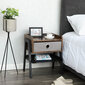 Naktinis staliukas Vasagle, juodas/rudas kaina ir informacija | Spintelės prie lovos | pigu.lt