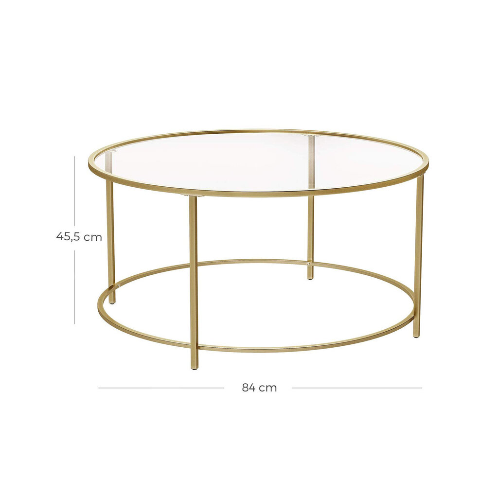 Sofos staliukas Vasagle, auksinis kaina ir informacija | Kavos staliukai | pigu.lt