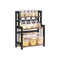 Virtuvės konsolinė lentyna Vasagle, juoda/ruda kaina ir informacija | Virtuvės baldų priedai | pigu.lt