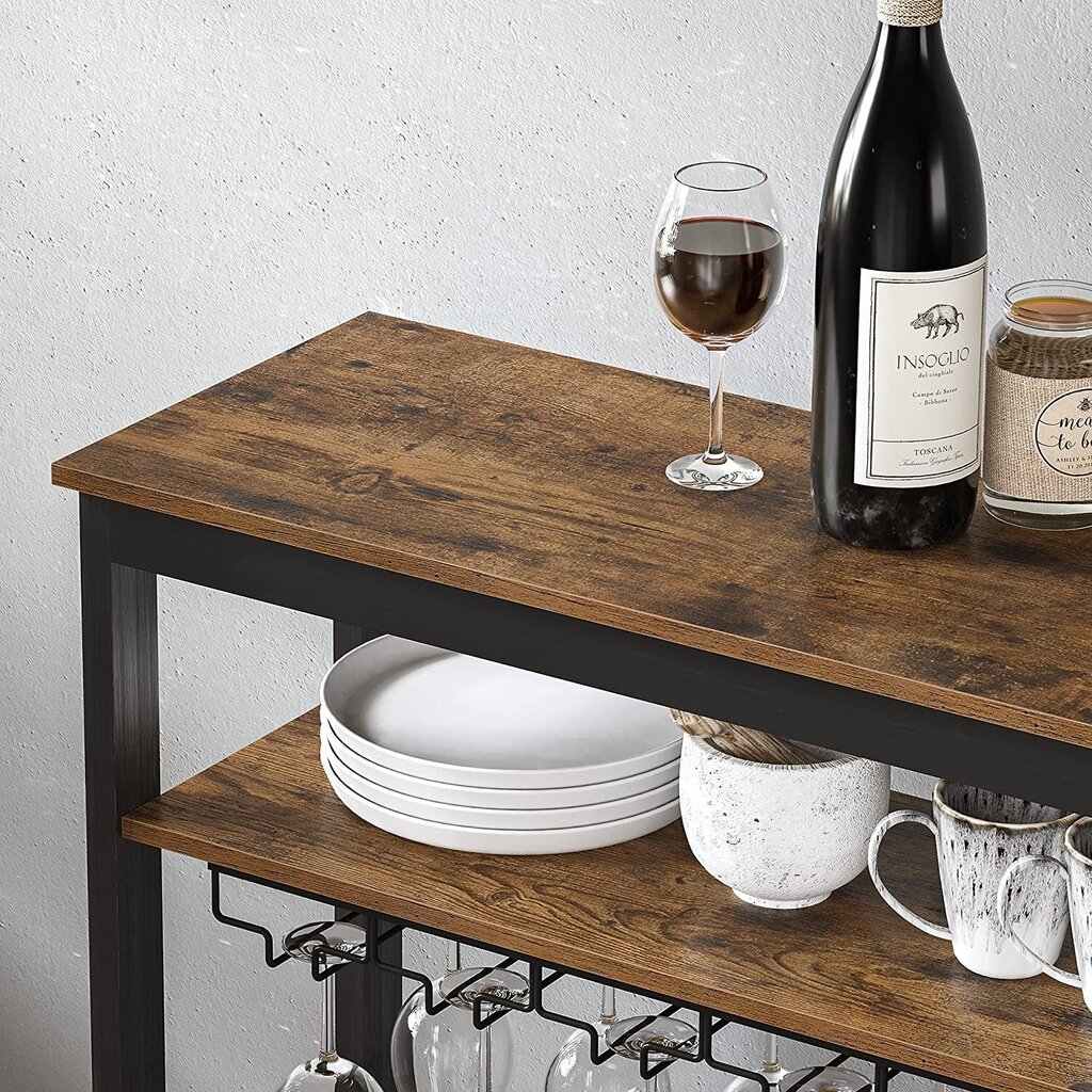 Vyno lentyna Vasagle, juoda/ruda kaina ir informacija | Virtuvės baldų priedai | pigu.lt