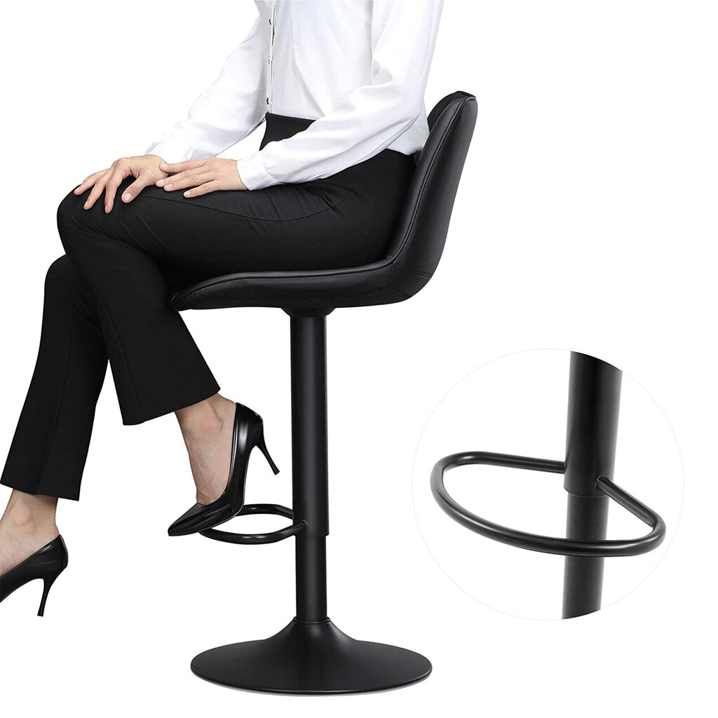 Baro kėdžių komplektas Songmics, juodas kaina ir informacija | Virtuvės ir valgomojo kėdės | pigu.lt