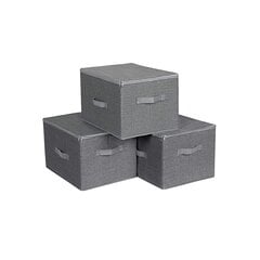 Коробки для хранения 3 шт Vasagle черный, серый цена и информация | Тумба с ящиками Versa | pigu.lt